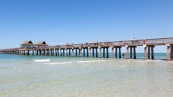 Pier on beach